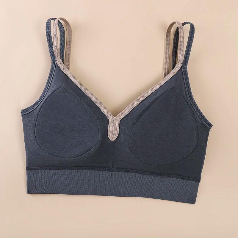 Soutien-gorge sport femme sans coutures - Brassière yoga anti-transpiration push-up pour fitness