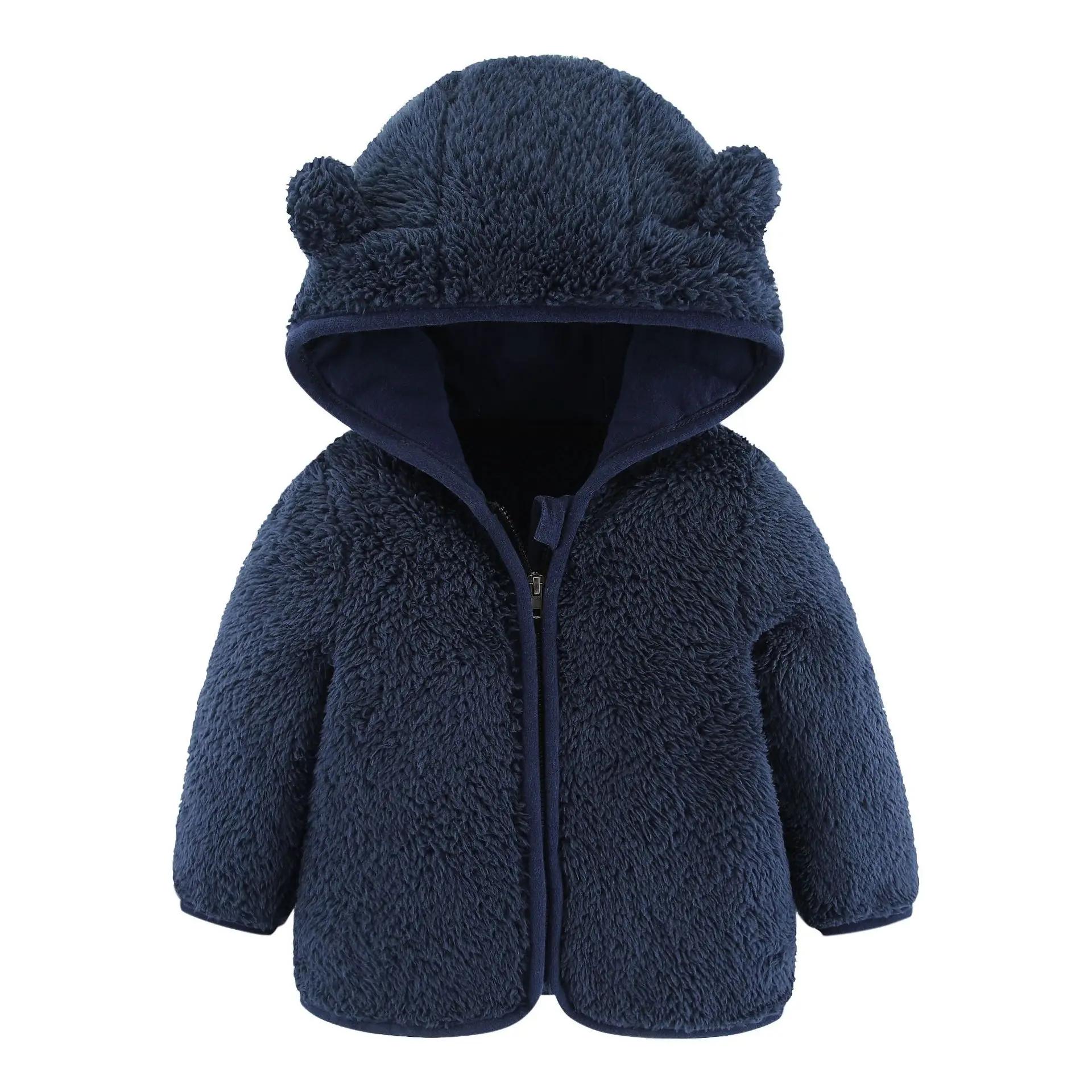 Manteau polaire pour enfants de 0 à 3 ans, veste chaude à manches longues avec oreilles d'ours, vête