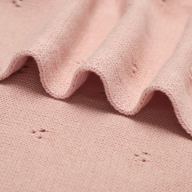 Couvertures pour bébé Super douces pour nouveau-né, garçons et filles, en tricot de coton, couettes