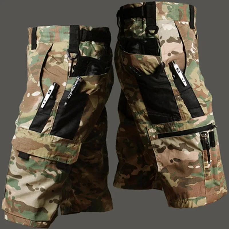 Short Cargo pour hommes, pantalon court tactique d'été, Bermuda multi-poches imperméable pour l'exté