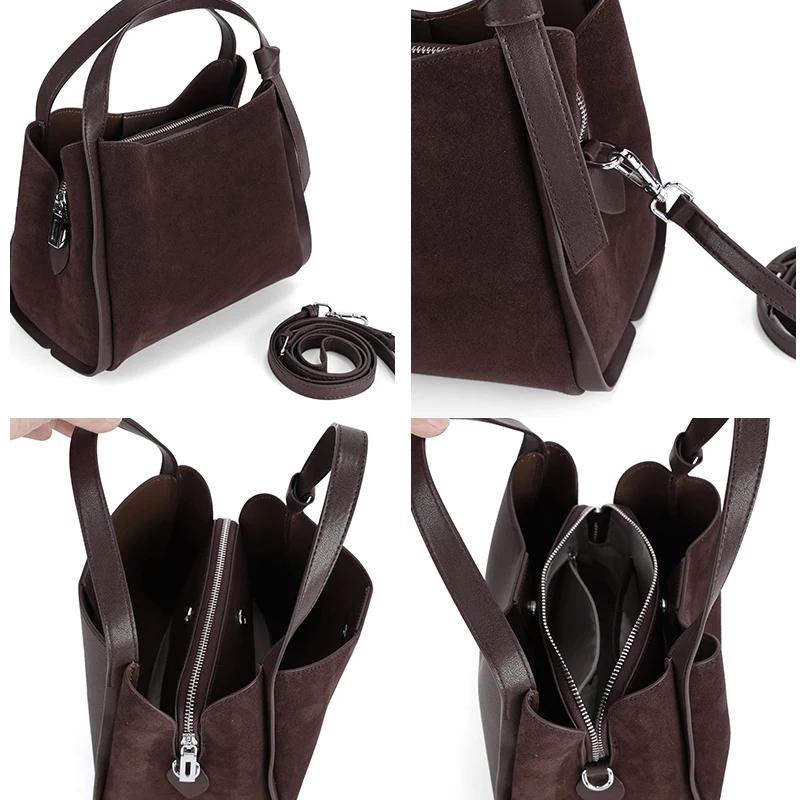 Sac à bandoulière en cuir de vache pour femmes, sacs à main polyvalents en cuir véritable pour dames