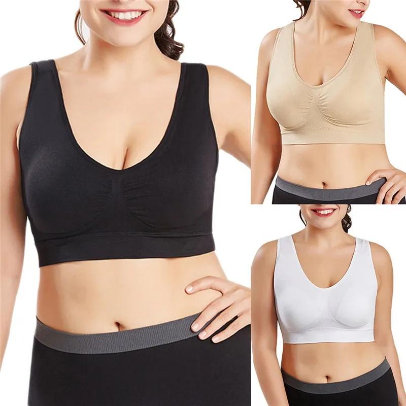 Grand soutien-gorge de sport monocouche sans coussinet pour femmes, haut de Yoga, course à pied, Fit