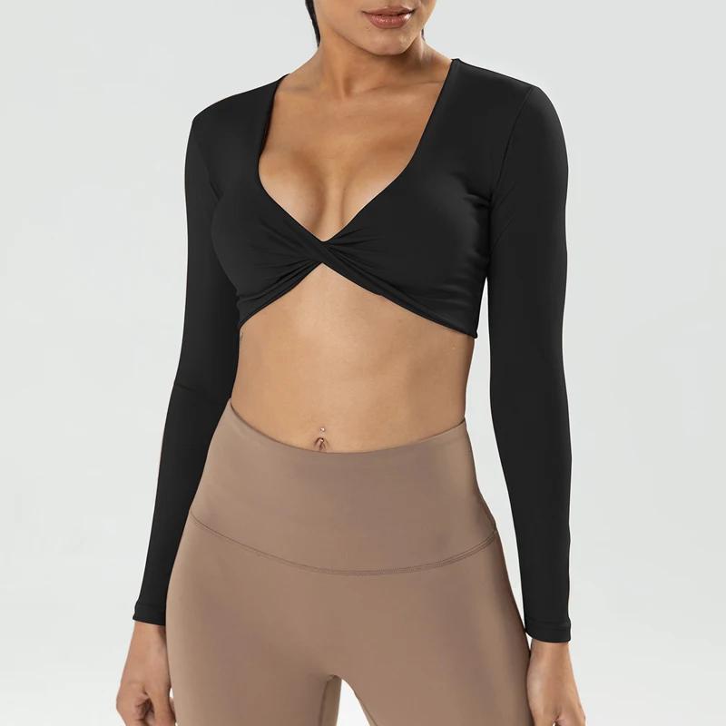 Haut de sport VITALINOVO manches longues pour femme séchage rapide idéal fitness et yoga
