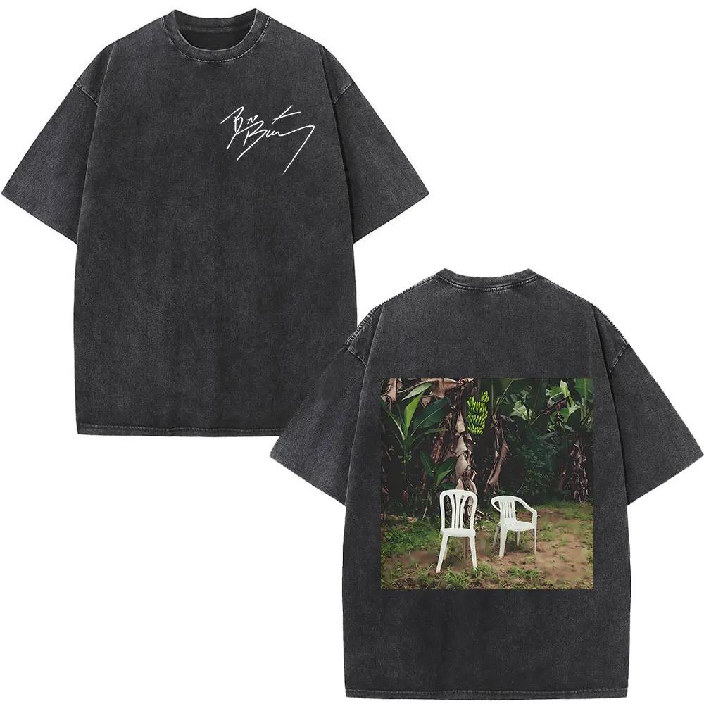 Lavé Vintage rappeur mauvais lapin T-shirt Debi Tirar Mas Fotos DTMF Album 2025 T-shirts hommes femm