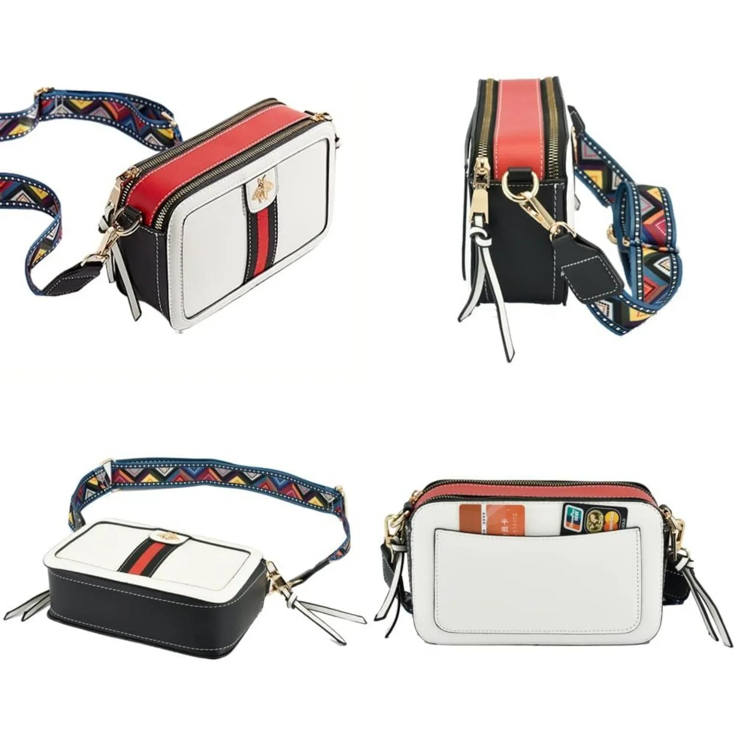 Sac à bandoulière de luxe pour femme en cuir PU, petit sac à main abeille, pochette appareil photo