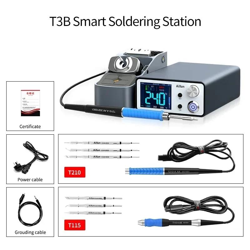 AIXUN T3A T3B Station de soudage intelligente soudage T115/T210/T245 /T12 Station de reprise T3AS T3