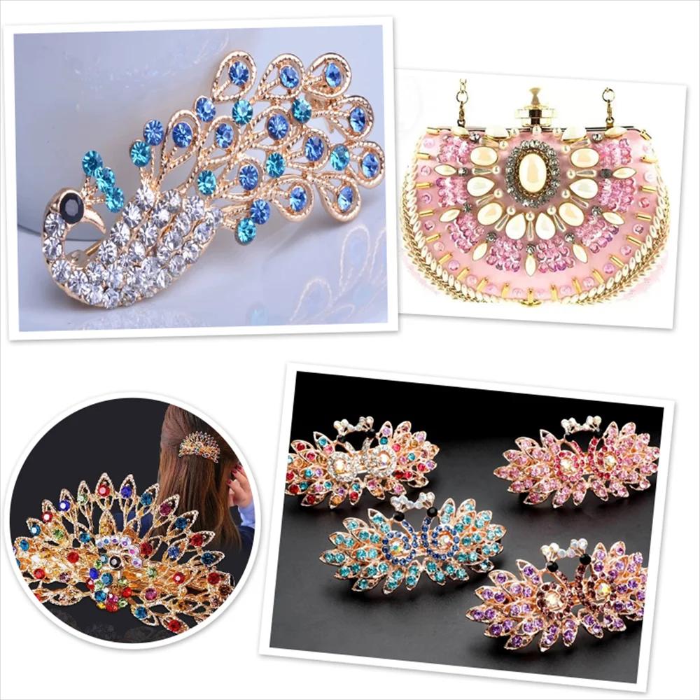 En vrac en gros gelée couleur AB Transparent AB 2mm,3mm,4mm,5mm,6mm facettes FlatBack résine strass
