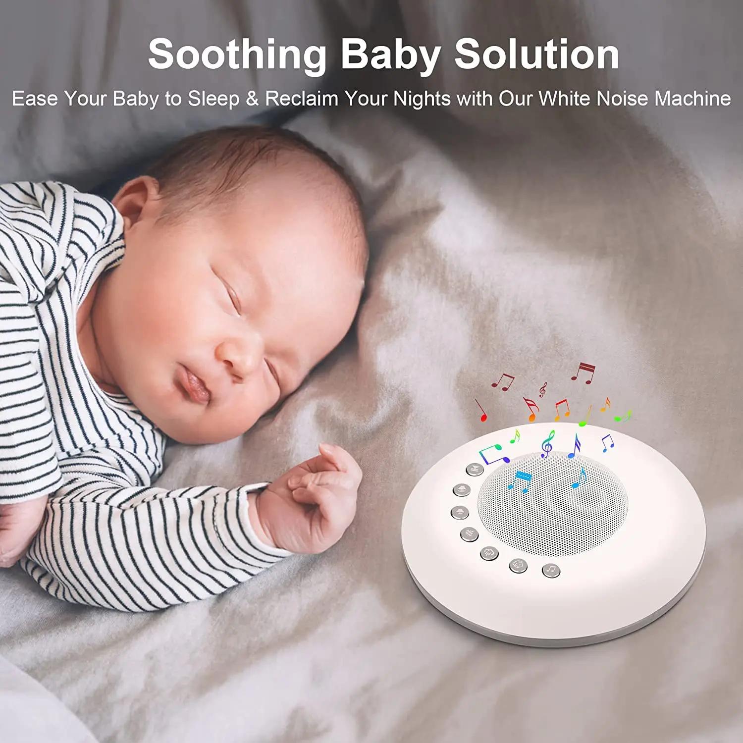 Machine sonore à bruit blanc pour bébé, 28 sons apaisants intégrés, 4 fonctions de minuterie et de m