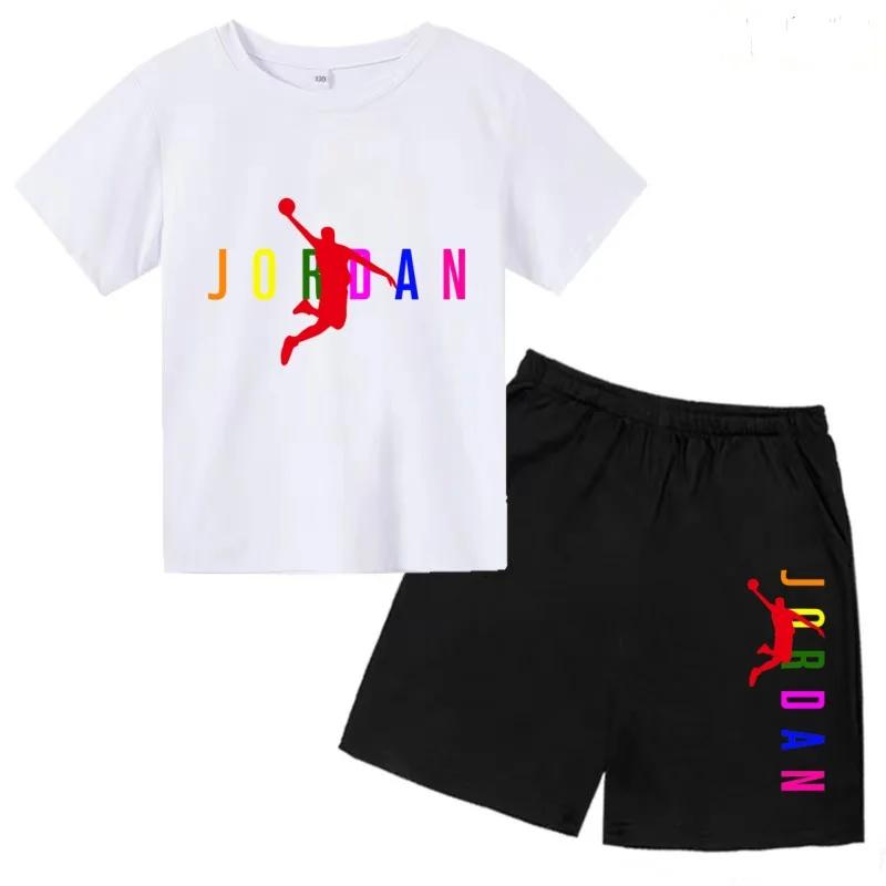 Vêtements d'été pour enfants, T-shirt + short, ensemble de sport décontracté à manches courtes, moti
