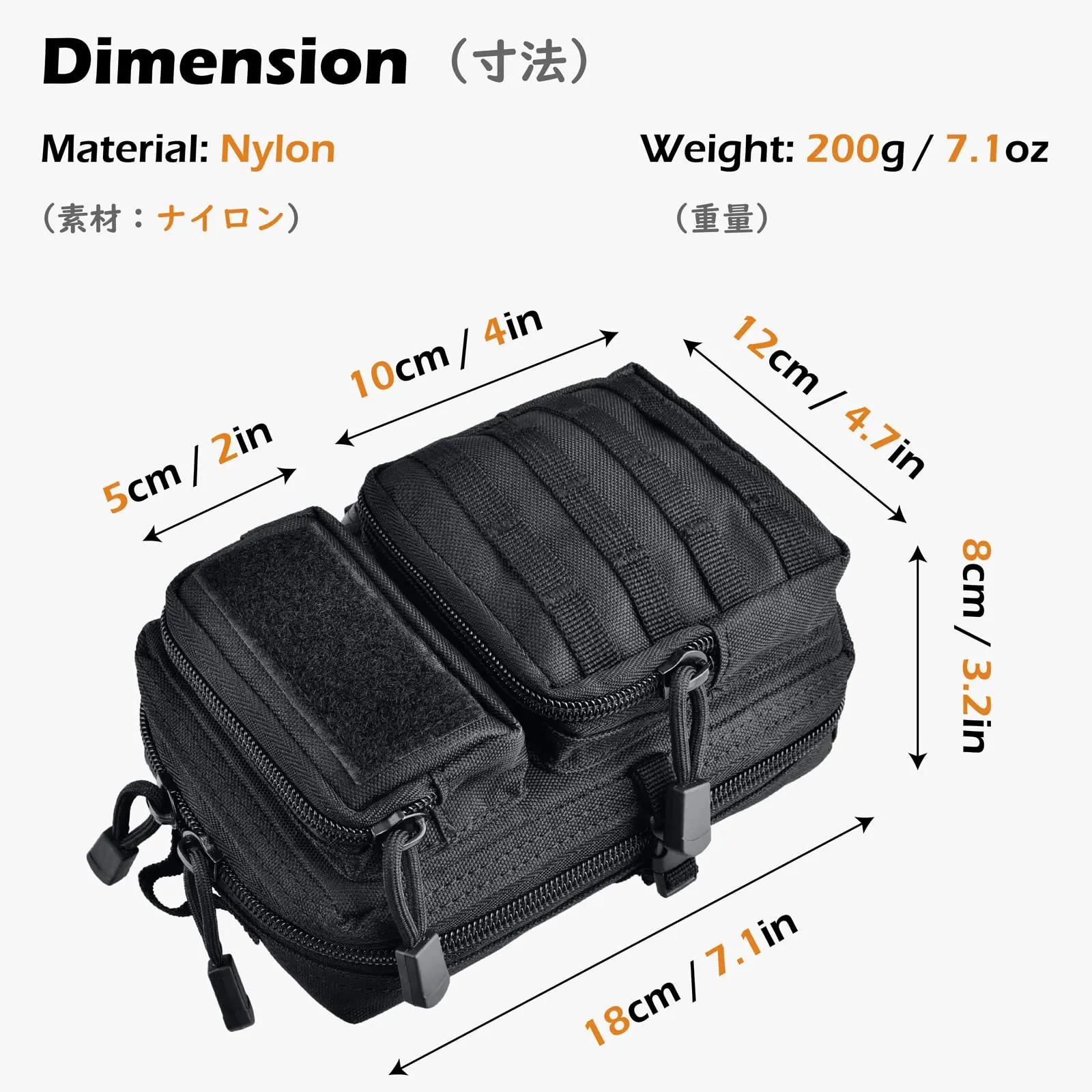 Pochette utilitaire tactique Molle, sac de taille pour outils de téléphone, sac médical EDC IFAK, Mi