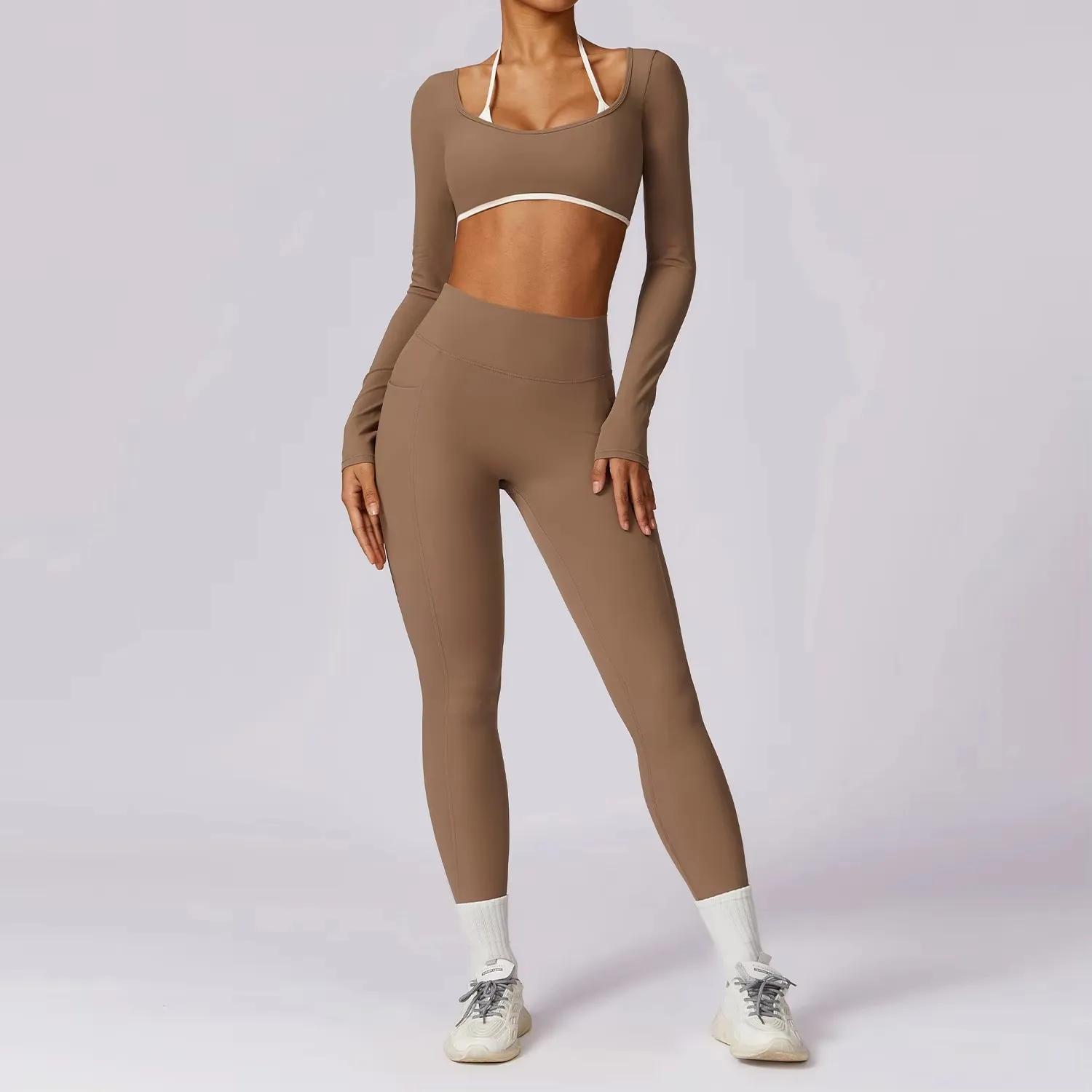 Ensemble gym 2 pièces femme dos nu : yoga, fitness, running - séchage rapide et soutien optimal