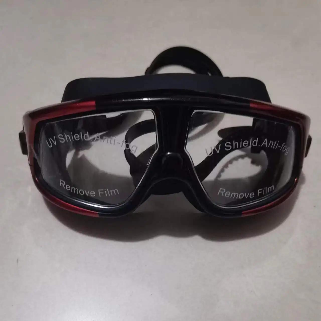 Lunettes de natation à grande monture pour femmes et hommes, nouvelle mode, HD, antibuée, fabricant