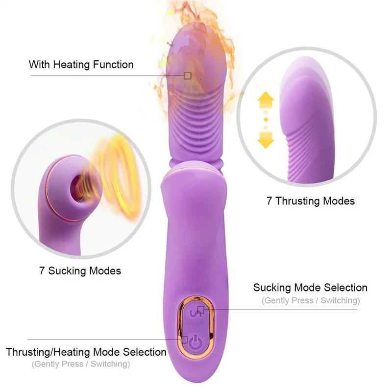 Dibe-Godemiché à Succion de Clitoris pour Femme, Jouet Sexuel Vibrant à 7 Fréquences, Chauffant le P