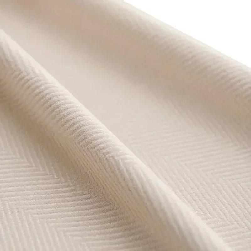 Rideaux occultants en velours épais à chevrons, style nordique minimaliste moderne rétro vert, pour