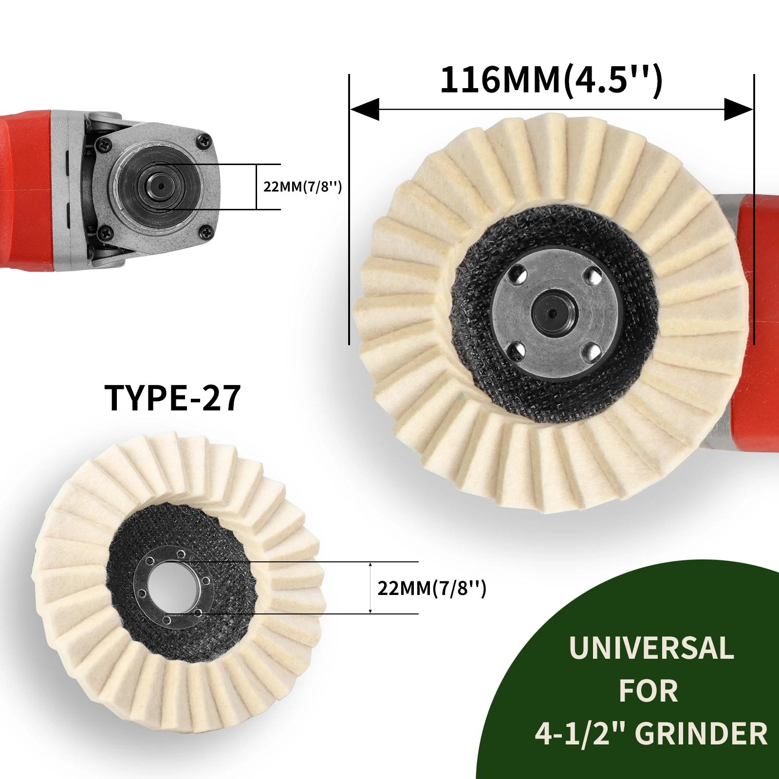 3/4/4.5/5 pouces laine roues de polissage tampons de polissage meuleuse d'angle accessoires disque d