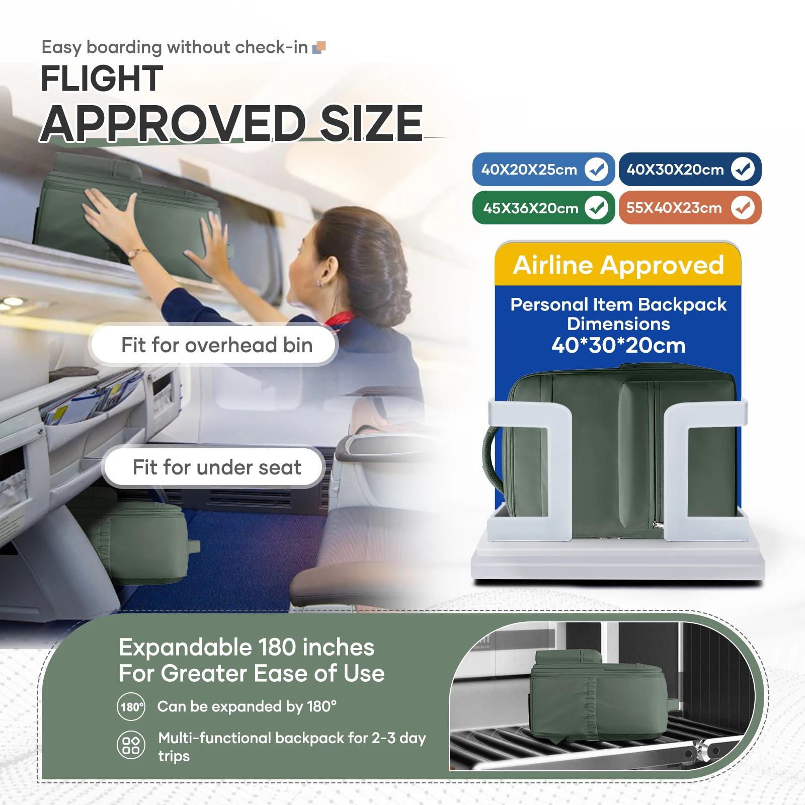 Ryanair 40x30x20 sac à dos de voyage sac à dos de compression sous vide avec pompe, sac de cabine Wi