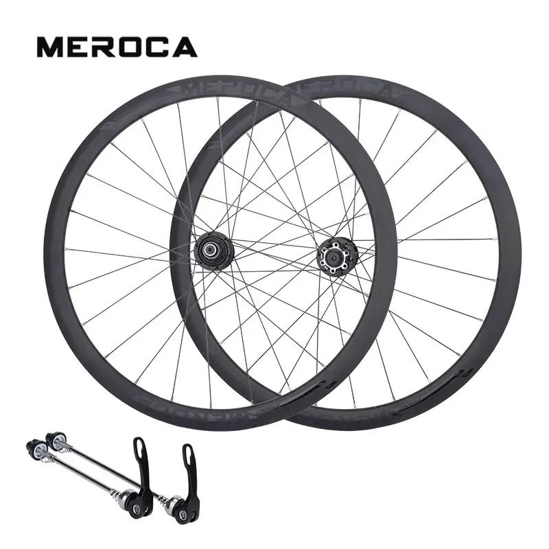 MEROCA-Paire de roues de vélo de route, frein à disque, dégagement rapide, appellation traversant, a