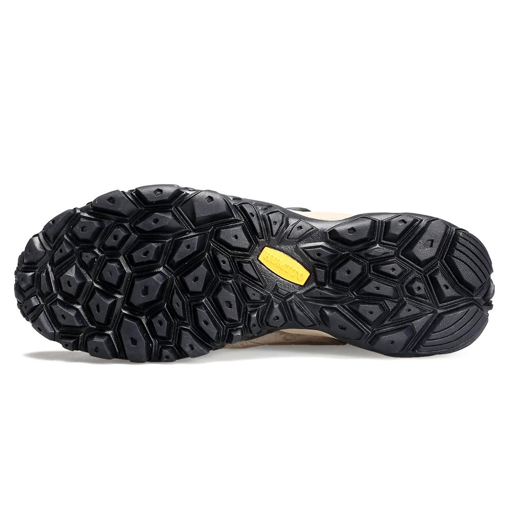 Baskets en cuir HUMTTO pour hommes - Bottes de randonnée robustes et chaussures de trekking sécurisées
