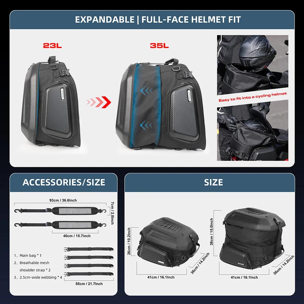 Bal inowalk-Sac à Dos Étanche pour Moto, Coque Rigide, Boîte de Selle de Siège Arrière, Bagages de V