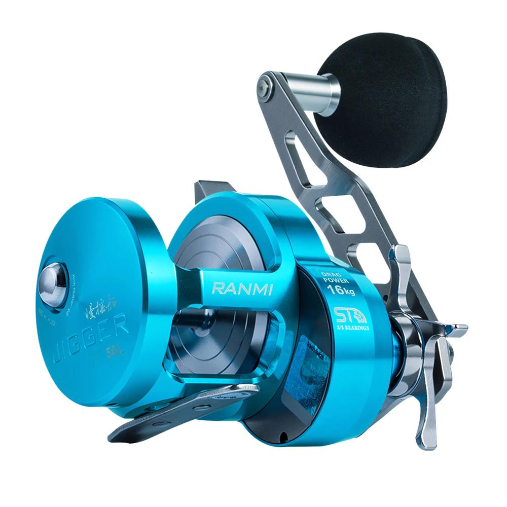 Moulinet de pêche RANMI JIGGER A500, tambour à roue lente, moulinet de jigging lent, frein max 16 kg