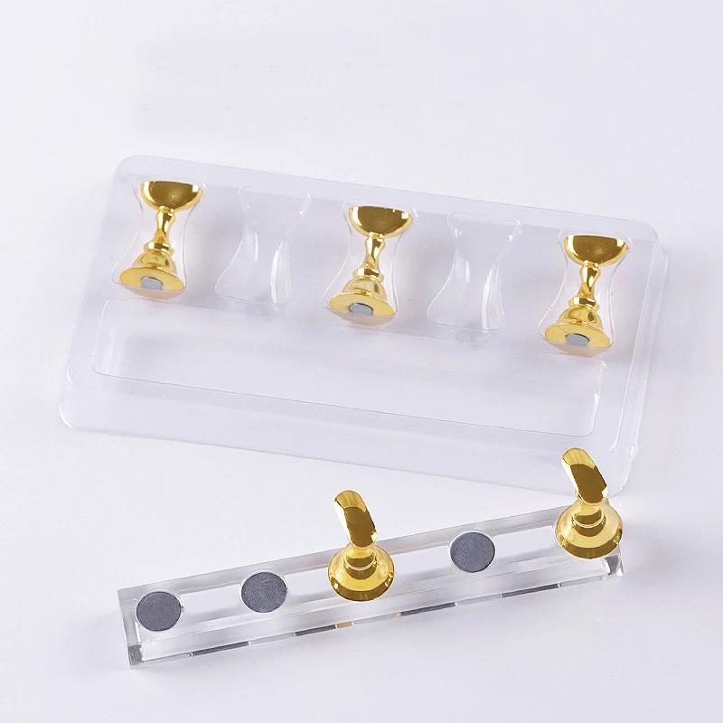 5/30 pièces/ensemble support magnétique pour ongles faux ongles pointe support de pratique support d