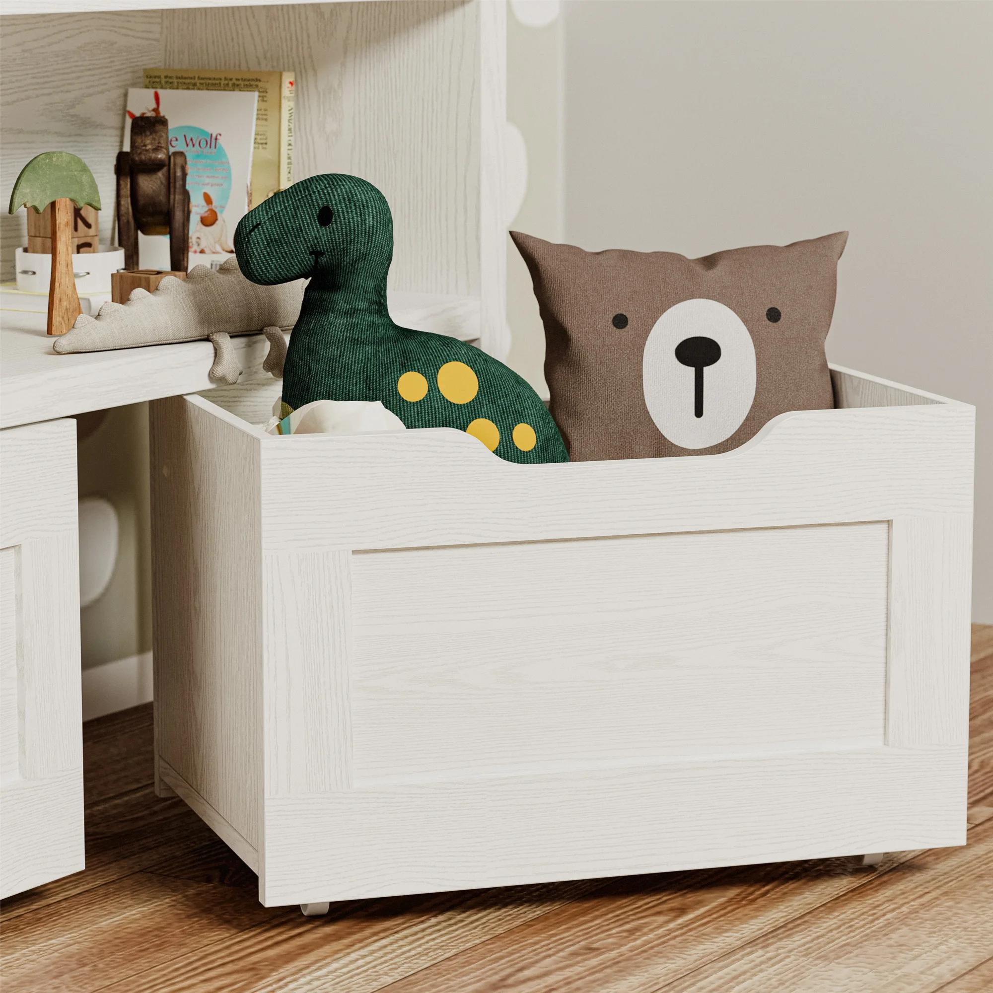 IlearCK-Rangement de jouets pour garçons et filles, avec égouts de proximité, roues et étagère ouver