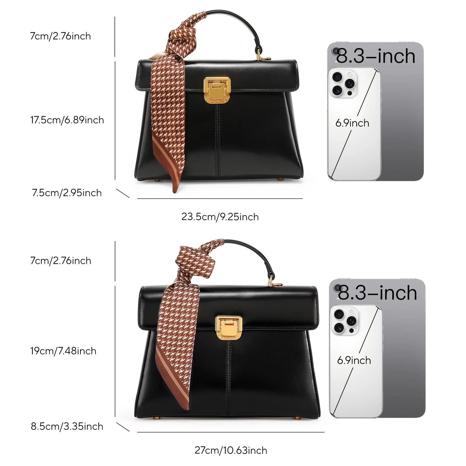 Sac à main en cuir véritable ITAMOOD avec foulard | Sac à bandoulière de luxe tendance de créateur