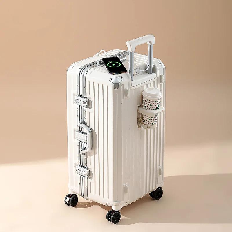 Ensemble de bagages durables de grande capacité pour hommes, valise avec chargeur USB, bagage à main