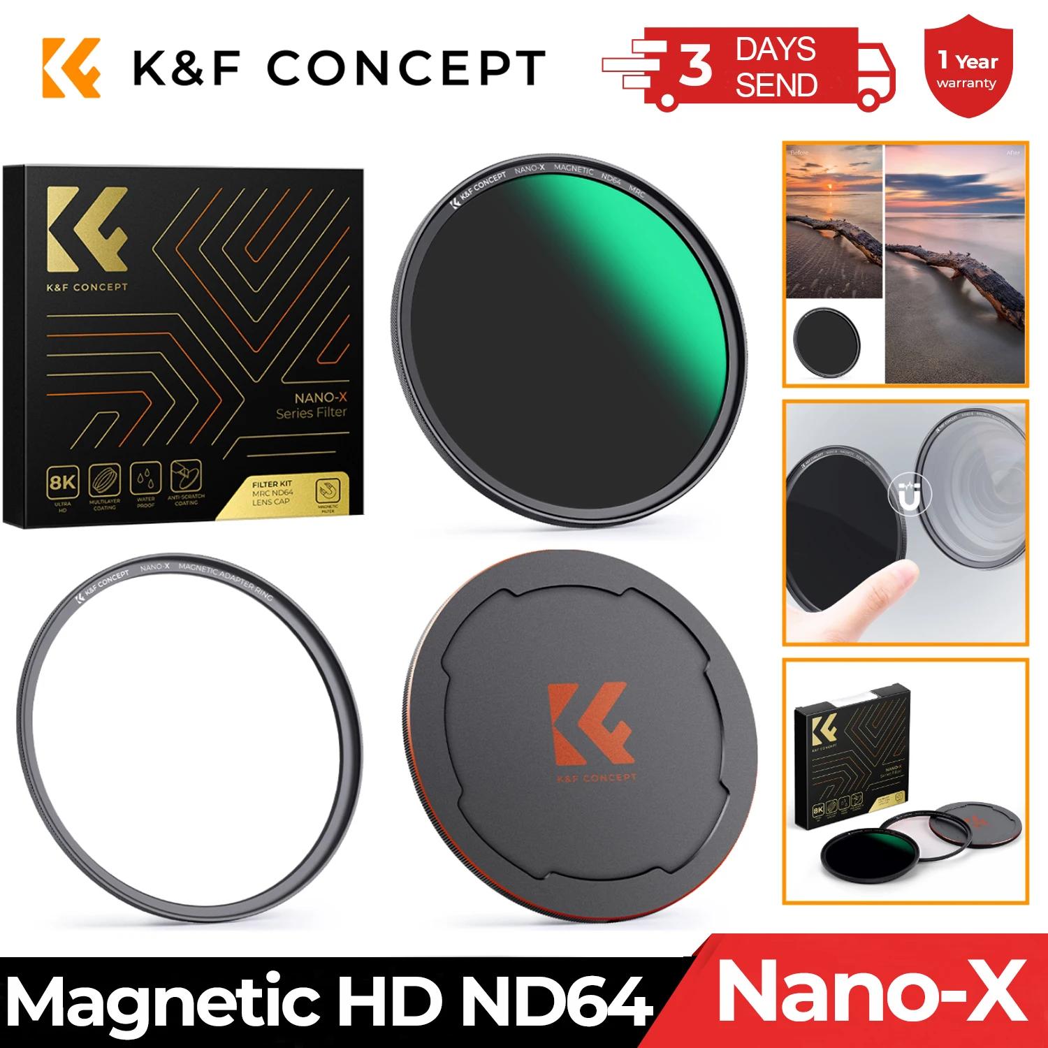 Filtre d'objectif d'appareil photo K&F CONCEPT magnétique HD ND64 Nano-x avec revêtements multicouch
