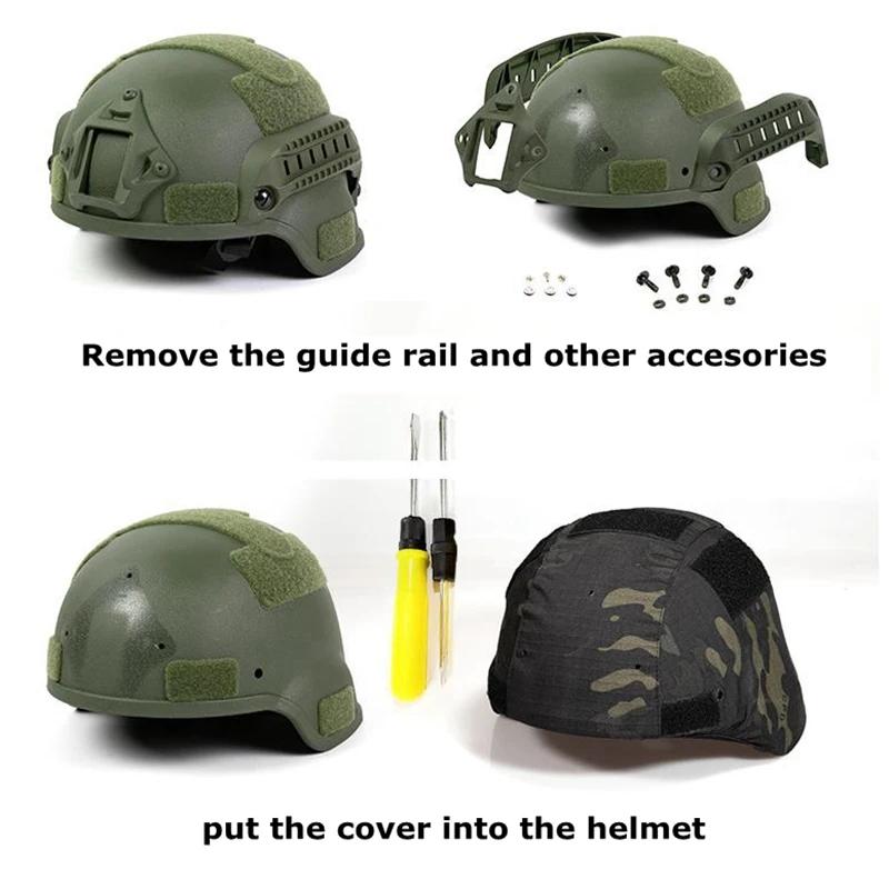 Housse de casque Multicam, housse de casque tactique Airsoft pour casque militaire MICH 2000, équipe
