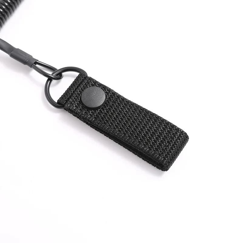 DulAnti-Lost Elastic Lanyard, Anti-vol, Anti-cut, Military, Spring Seat Belt, Gun Rope, Key Ring, Fl