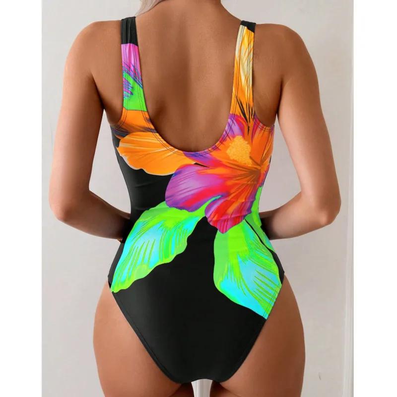 Été imprimer Sexy une pièce maillots de bain fermé femmes maillots de bain Push Up vêtements de nata