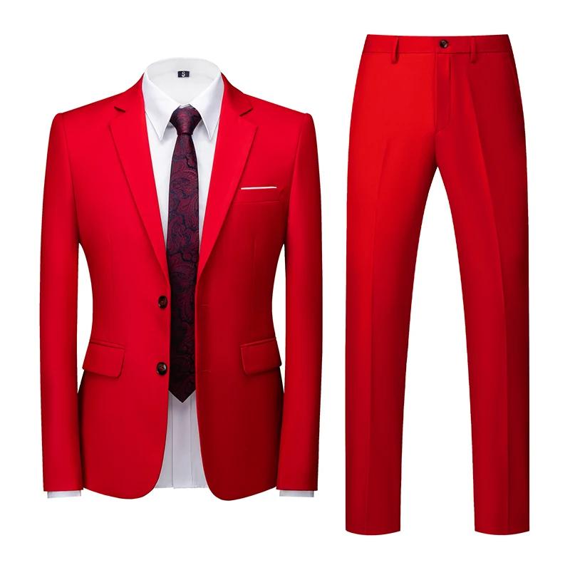 2025 nouveau solide deux boutons costumes de mariage ensemble pour hommes, 15 couleurs disponibles a