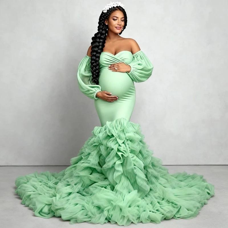 Robe de maternité sirène-robe définissante à la taille en maille douce avec ourlet évasé-robe de pho
