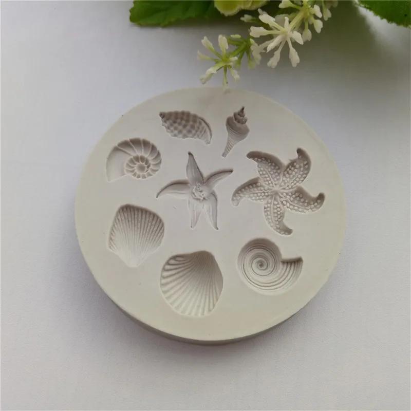 Moules de cuisson en silicone pour strass, thème marin, coquillage, conque, étoile de mer, poisson s