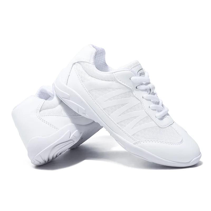 BAXINIER Chaussures de cheerleading blanches pour filles, baskets respirantes pour l'entraînement, l