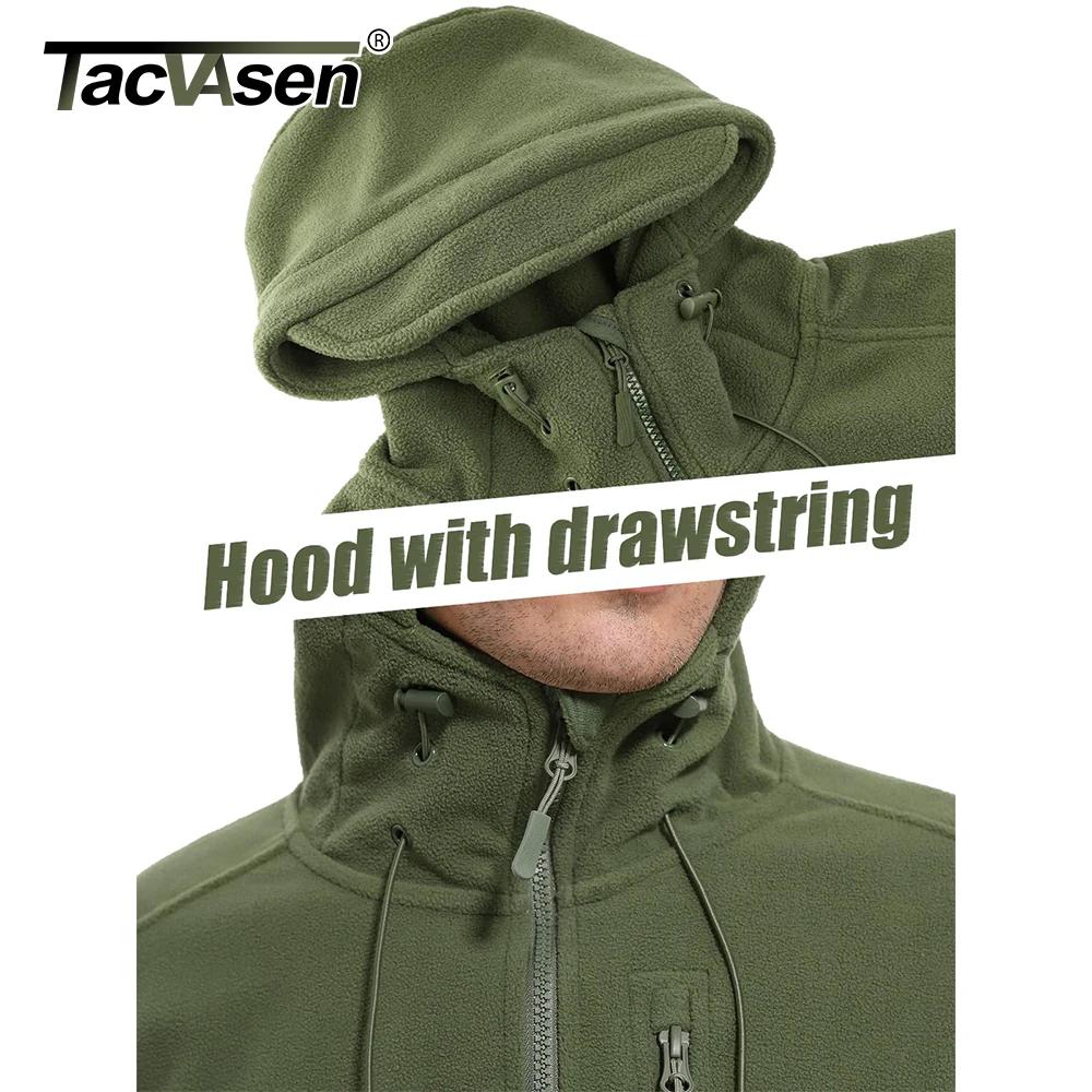 TACVASEN automne hiver hommes à capuche polaire veste pleine fermeture éclair doux chaud coupe-vent