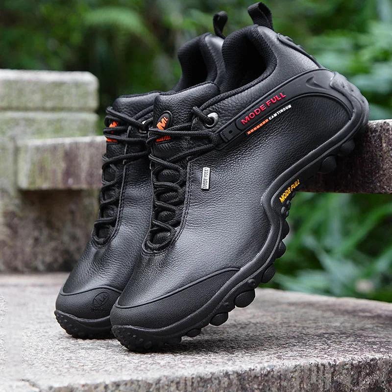 Chaussures de randonnée cuir imperméables homme femme - Bottes chasse neige escalade montagne