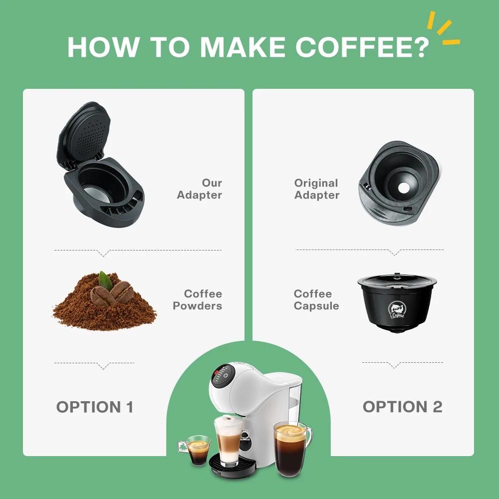 Adaptateur de café réutilisable pour Machine à café Dolce Gusto PICCOLO XS/Genio S, recharge de dose