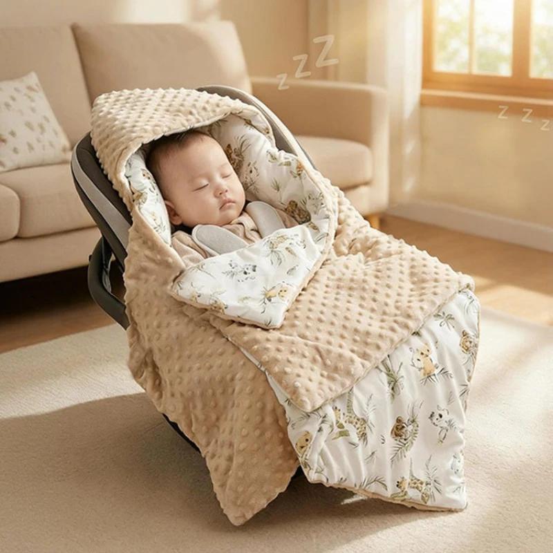 Couverture de panier de siège de sécurité pour bébé, pour nouveau-né, couette polaire Doudou, lange