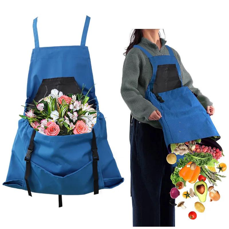 Tablier de collecte en plein air, grande poche, jardinage, tablier de récolte à dégagement rapide, s
