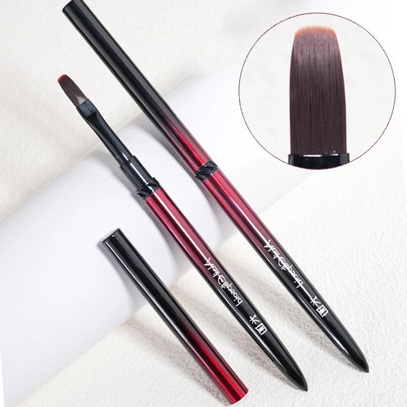 Brosse pour Nail Art, manche en métal, photothérapie, acrylique, Gel UV, Extension des ongles, const