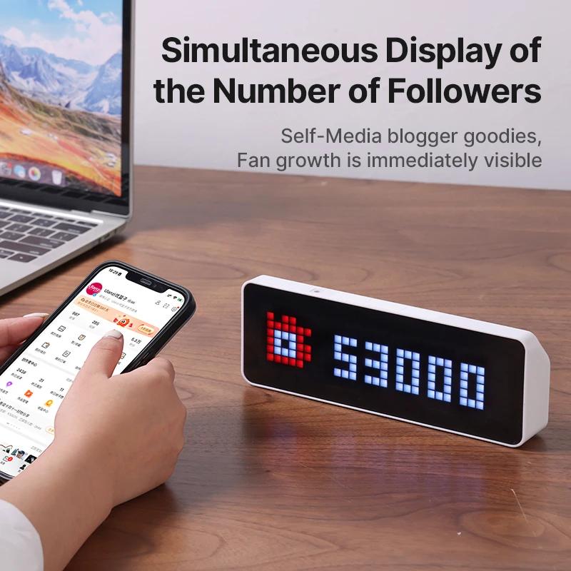 Ulanzi TC001 horloge de pixels intelligente abonnés Youtube affichage de messages pixélisés simultan