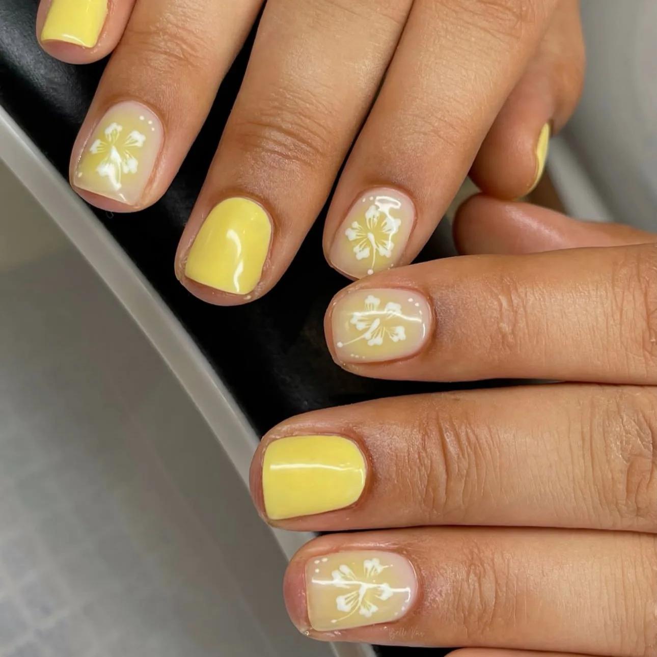 24 pièces fée fleur blanche faux ongles rose pointe française presse sur ongles court carré portable