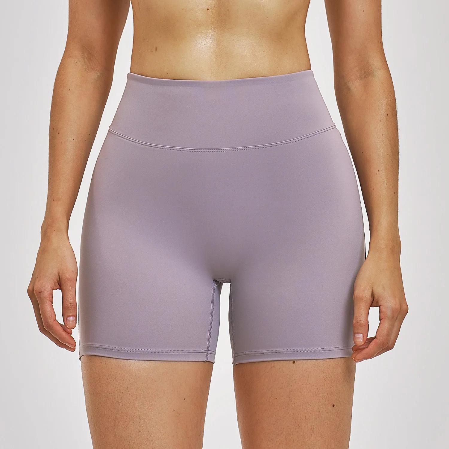 Shorts de yoga taille haute pour femme, couleur unie, pour le cyclisme et l'entraînement, shorts de