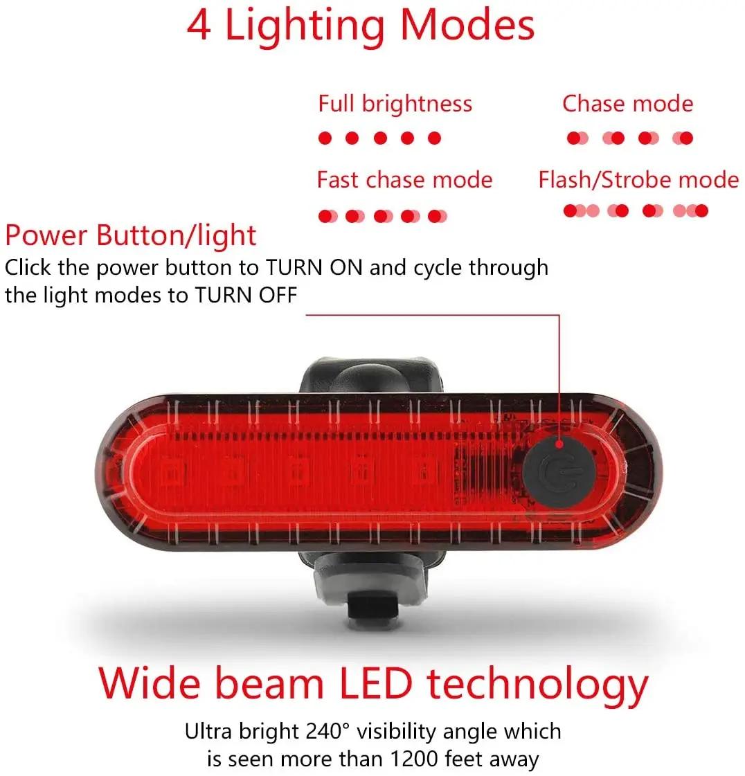 Feu arrière de vélo ultra lumineux rechargeable par USB, facile à installer pour la sécurité du cycl