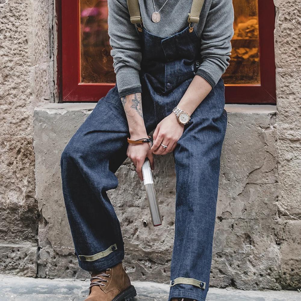 Maden-Salopette Multi-Poches Style Safari, Streetwear, Combinaison Cargo de Travail, Pantalon Rétro