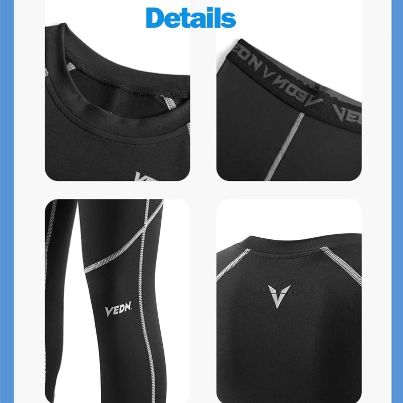 Un ensemble de Leggings et chemise de Compression pour jeunes garçons, collants de sport à manches l