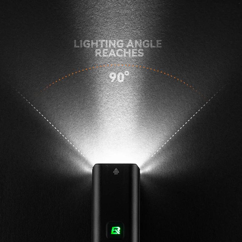 Lampe vélo ROCKBROS 1500LM rechargeable USB-C IPX6 aluminium réglable intelligent cyclisme