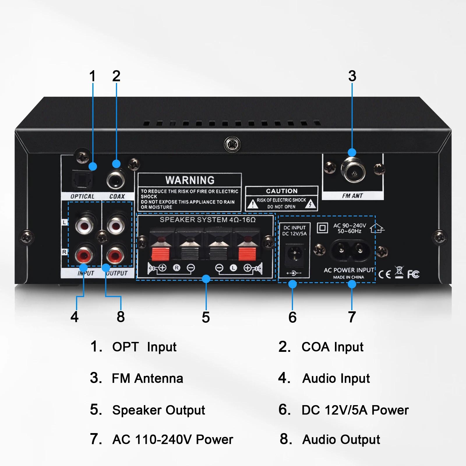 Woopker amplificateur Audio professionnel AK55 HiFi Bluetooth 5.1 puissance maximale 900W prend en c